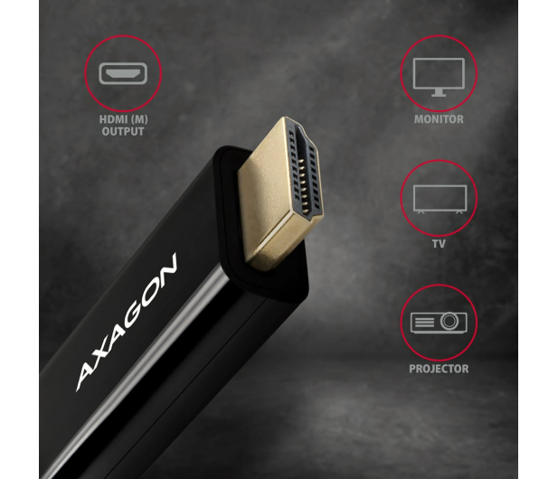 AXAGON RVD-HI14C2 Adapter aktywny DisplayPort -> HDMI 1.4, kabel 1,8m, 4K/30Hz - 1353449 - zdjęcie 3